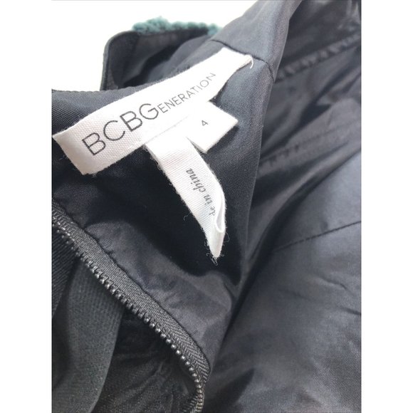 BCBGeneration Women's Dress Size 4 Black Tulle Tweed V-Neck Strappy Zip Back - Picture 6 of 8